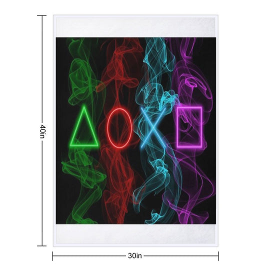 Controller Buttons Smoke Plush Throw Blanket