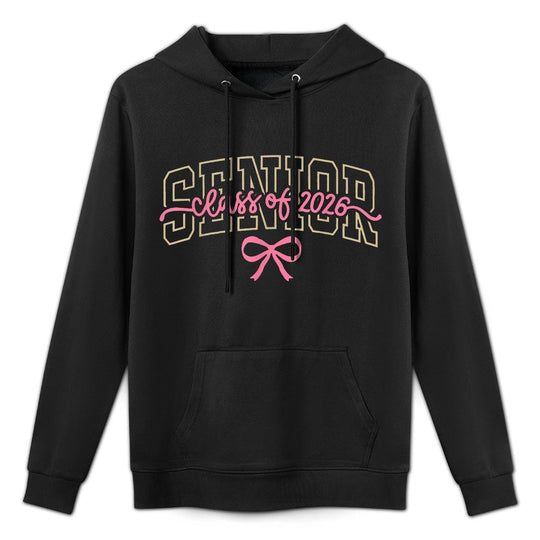 Class of 2026 Pink Coquette Bow Cap Senior 2026 Graduation Durable Construction Hoodie