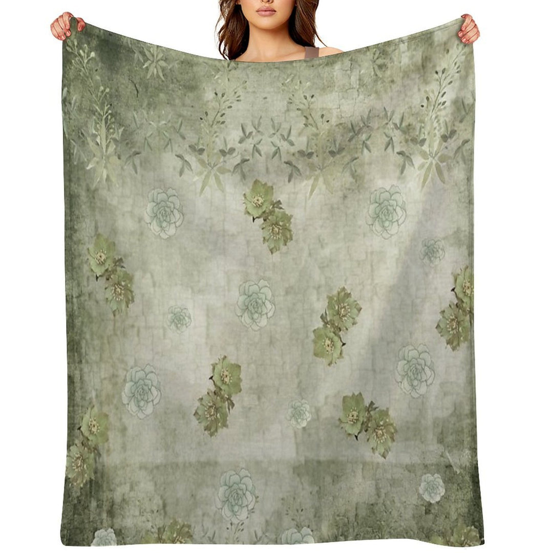Sage Green Wallflowers Anti-pilling Throw Blanket