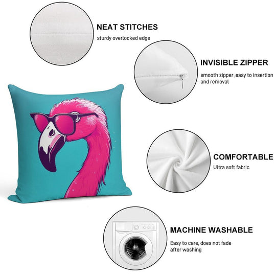 Hot Pink Flamingo Soft Multiple Sizes Throw Pillow