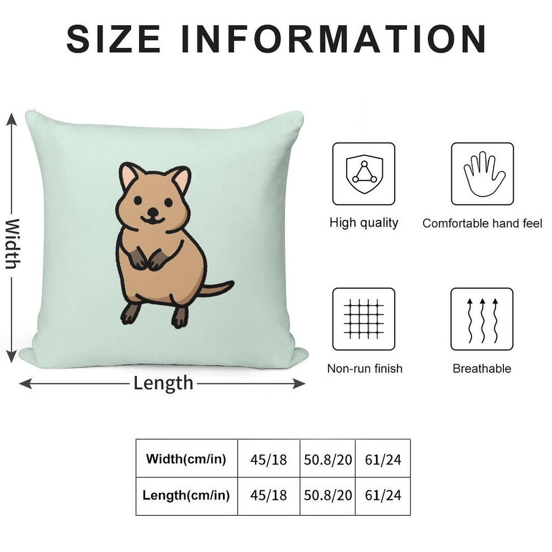 Quokka Soft Decorative Cover Throw Pillow