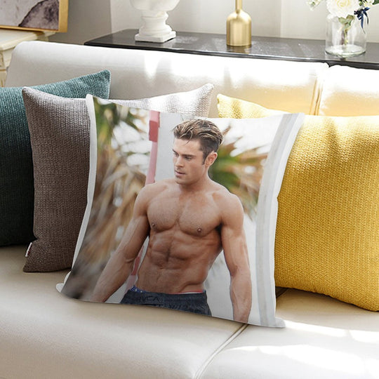 Zac Efron Soft Washable Throw Pillow
