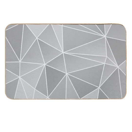 Geo Pattern (Silver Sand And White)  Pet-Safe Bath Mat
