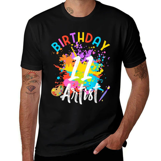 11 Year Old Birthday Art Painting Party 11th Bday Artist Boy  Moisture-wicking T-Shirt