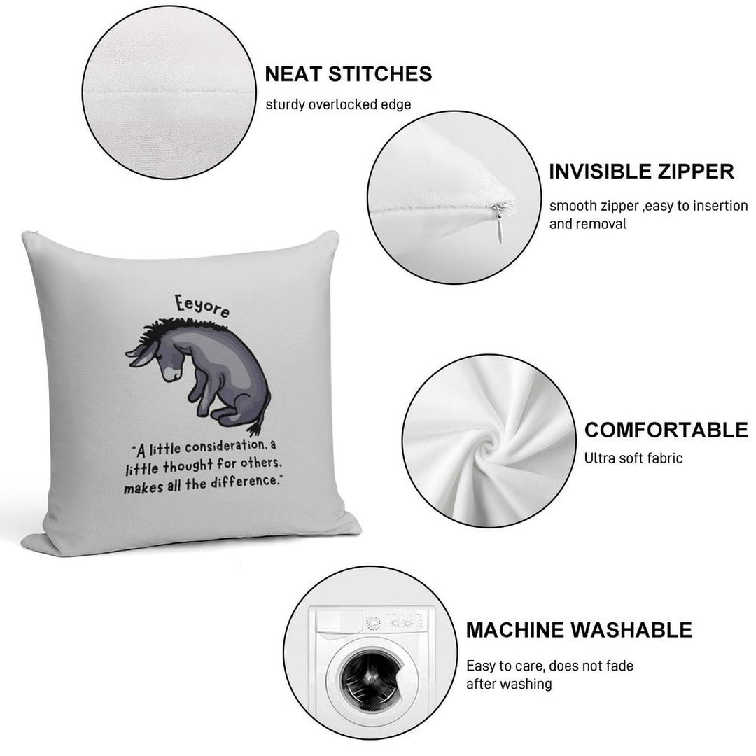Eeyore Quote About Kindness Soft Shrink-Resistant Throw Pillow