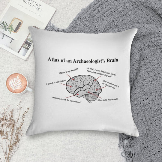 Atlas of An Archaeologists Brain Soft Luxury Feel Throw Pillow