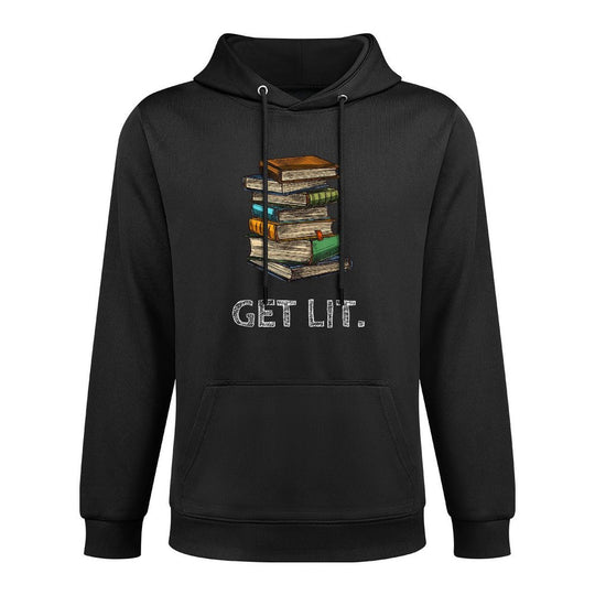 Get Lit Book Funny Book Lover Meme Reading Books Bookworm Pilling-Resistant Hoodie