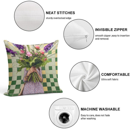 Flower Girl Soft Luxury Feel Throw Pillow