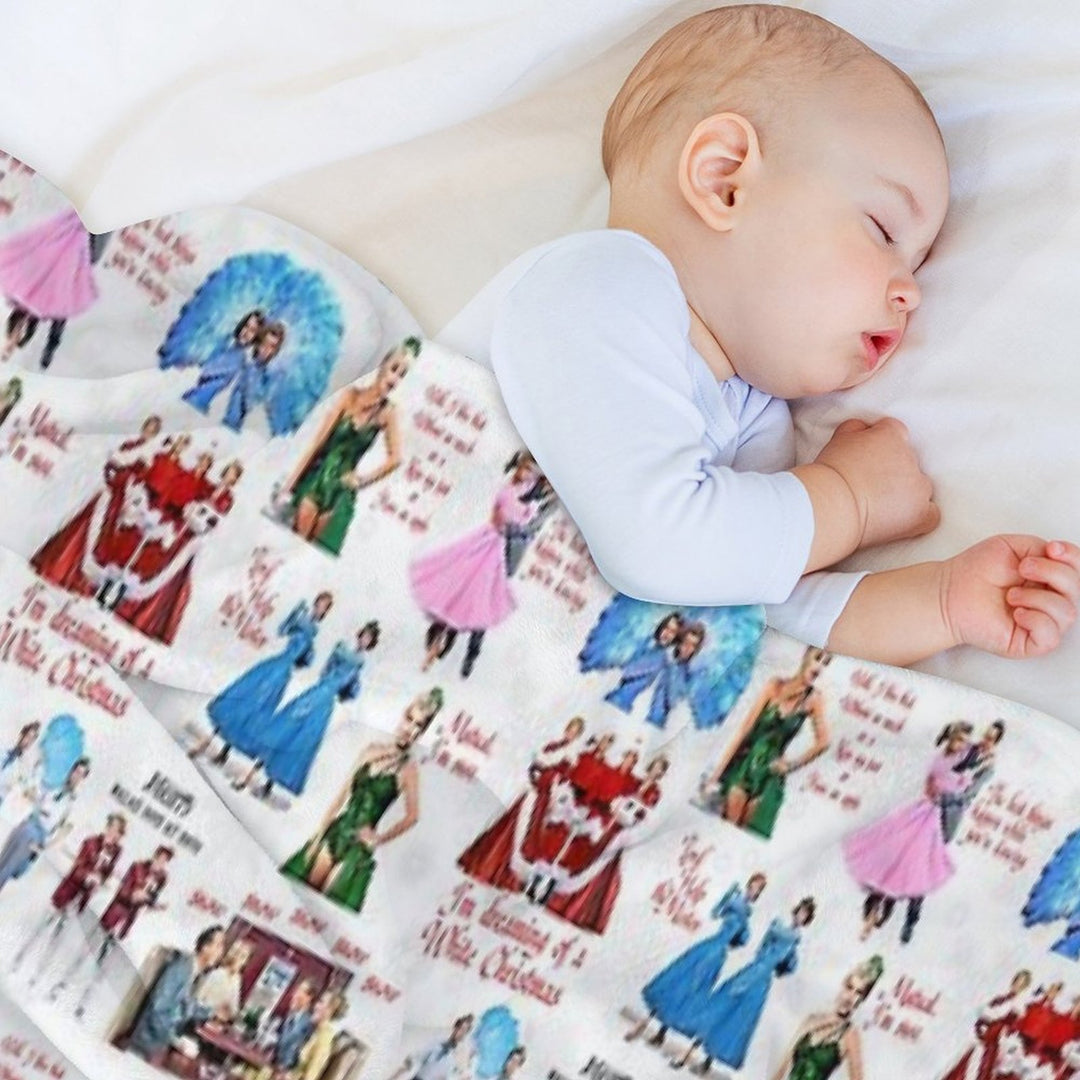 White Christmas Sustainable Throw Blanket