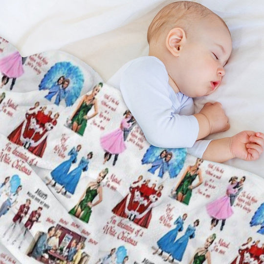 White Christmas Sustainable Throw Blanket