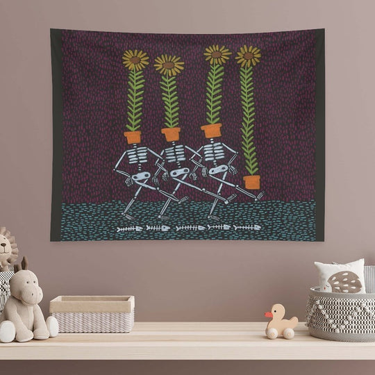 Sunflower Skeletons Tapestry