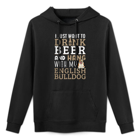 English Bulldog Dad Funny Dog Lovers  Beer for Men Women Unisex Design Hoodie