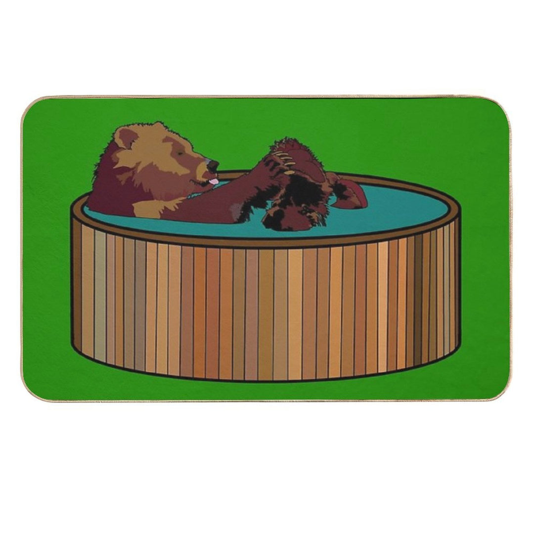Hot Tub Bear  Eco-Friendly Bath Mat