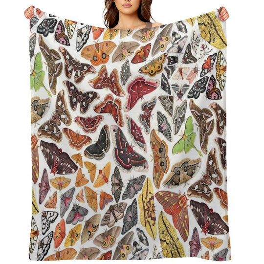 Saturniid Moths of North America Pattern Gift-ready Throw Blanket