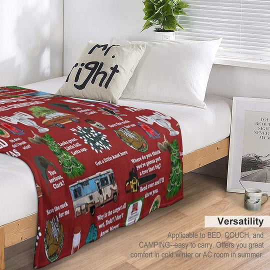 Christmas Vacation Collage Wrinkle-free Throw Blanket