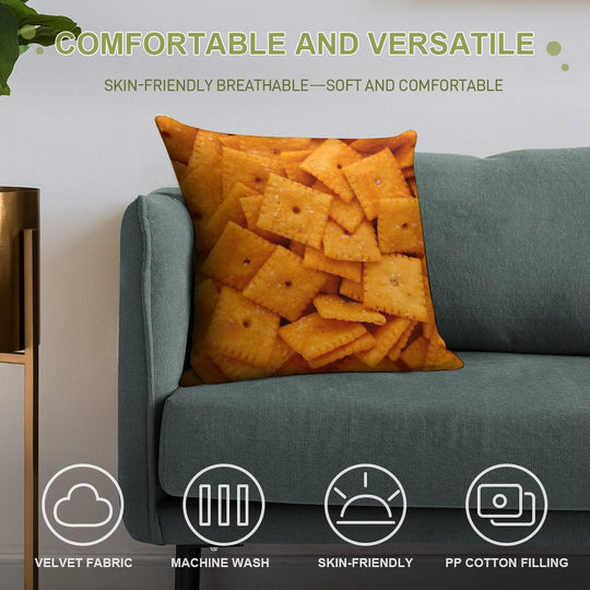 Cheez Its Soft Short Plush Fabric Throw Pillow