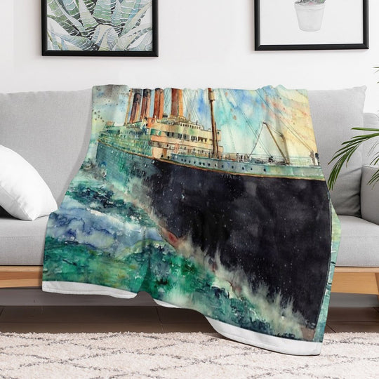RMS Titanic White Star Line Ship 1912 Premium Throw Blanket