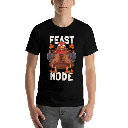 Feast Mode Weightlifting Turkey Day Thanksgiving Christmas  Stretchy T-Shirt