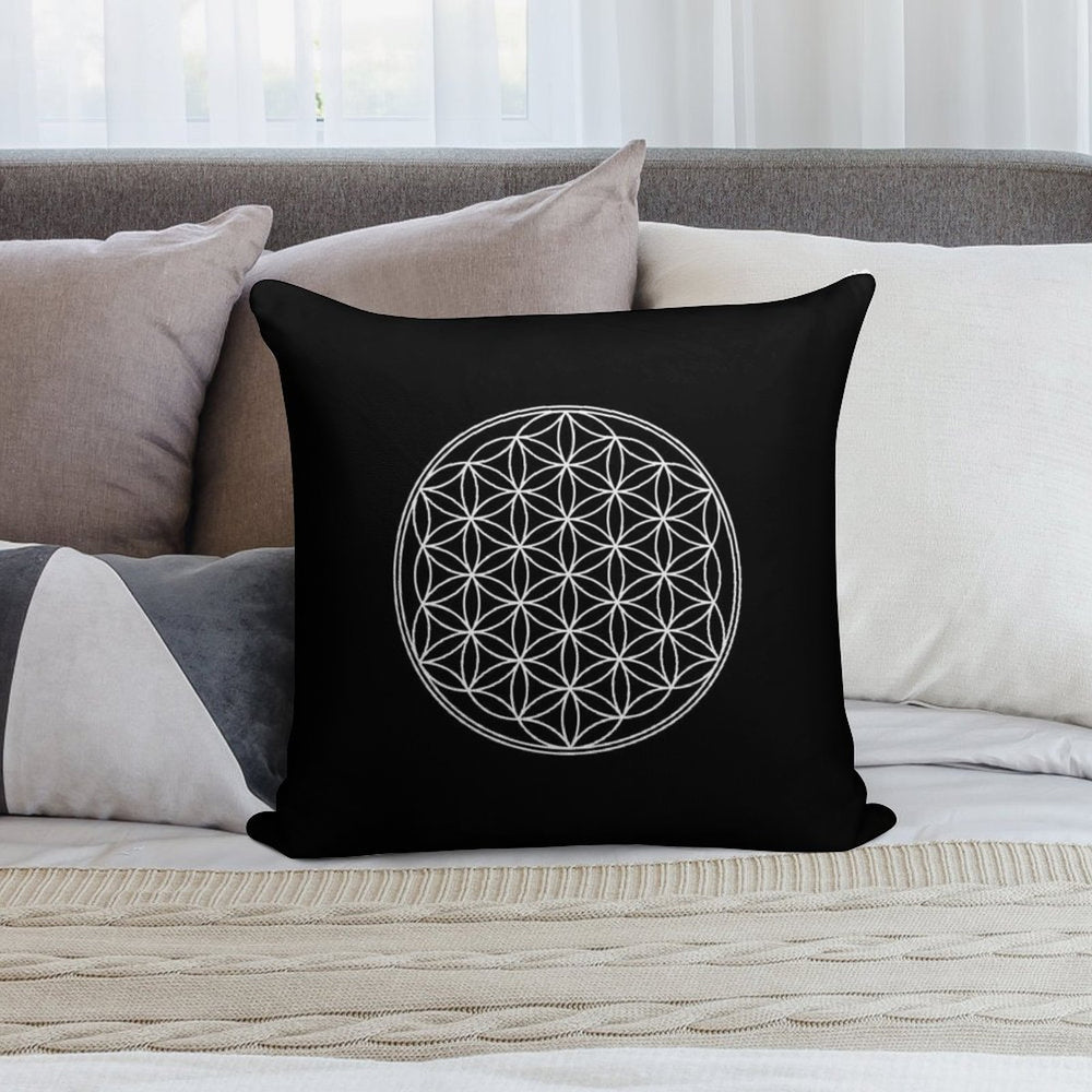 FLOWER OF LIFE - SACRED GEOMETRY - HARMONY & BALANCE Soft Style Accent Throw Pillow