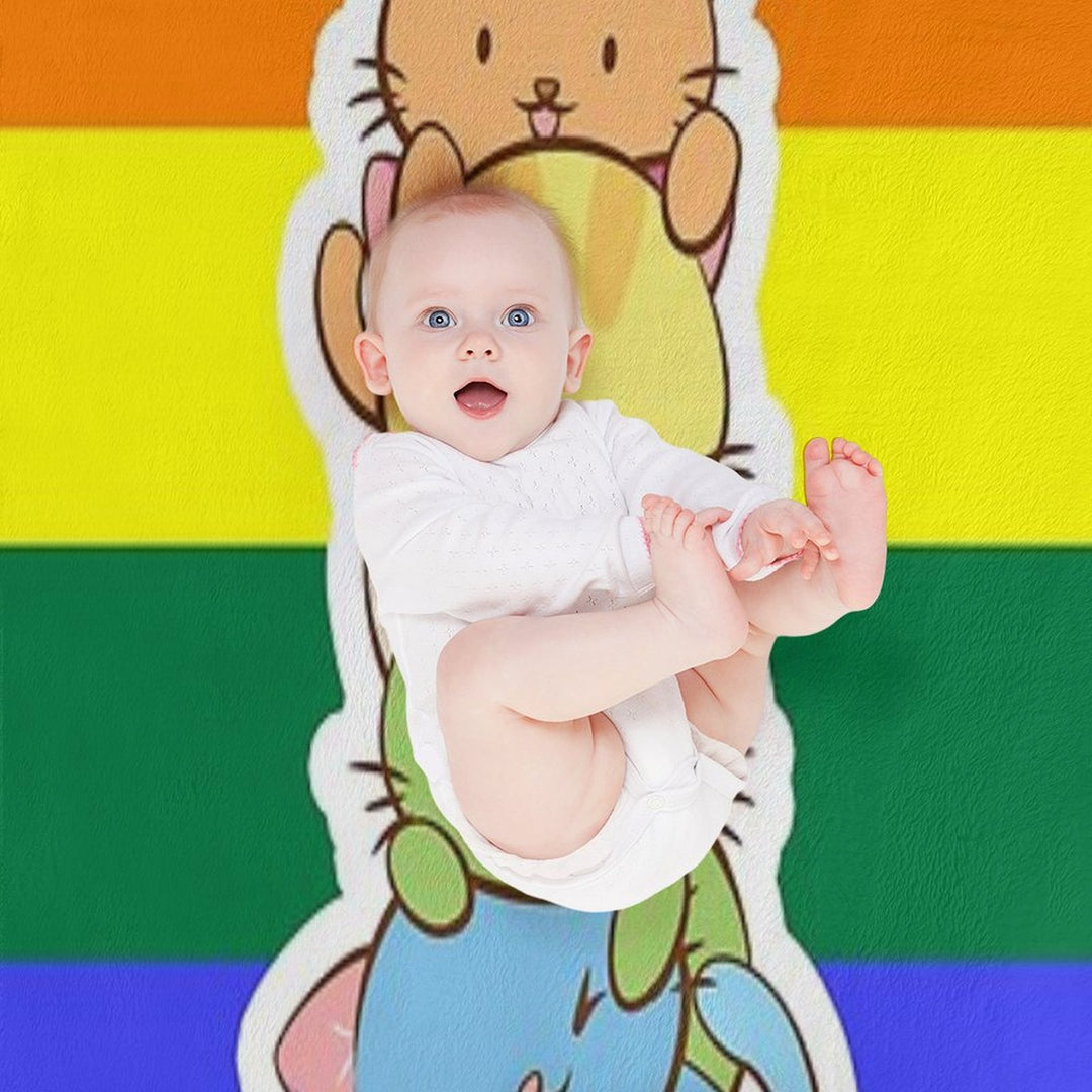LGBT Gay Pride Flag Kawaii Rainbow Cats Comfort Throw Blanket