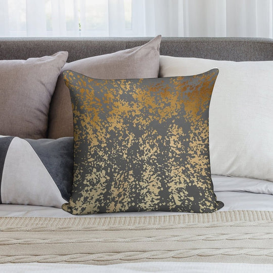 Modern Gold Look Soft Reinforced Edging Throw Pillow