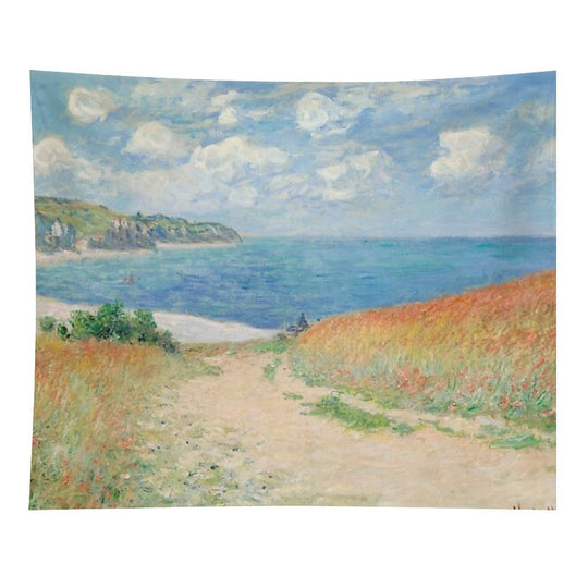 Claude Monet Path Through The Wheat Fields at Pourville 1882 Tapestry