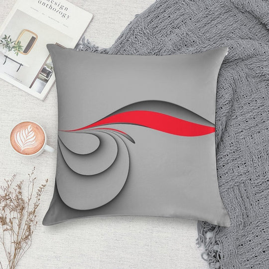 Grey And Red Soft Multiple Sizes Throw Pillow