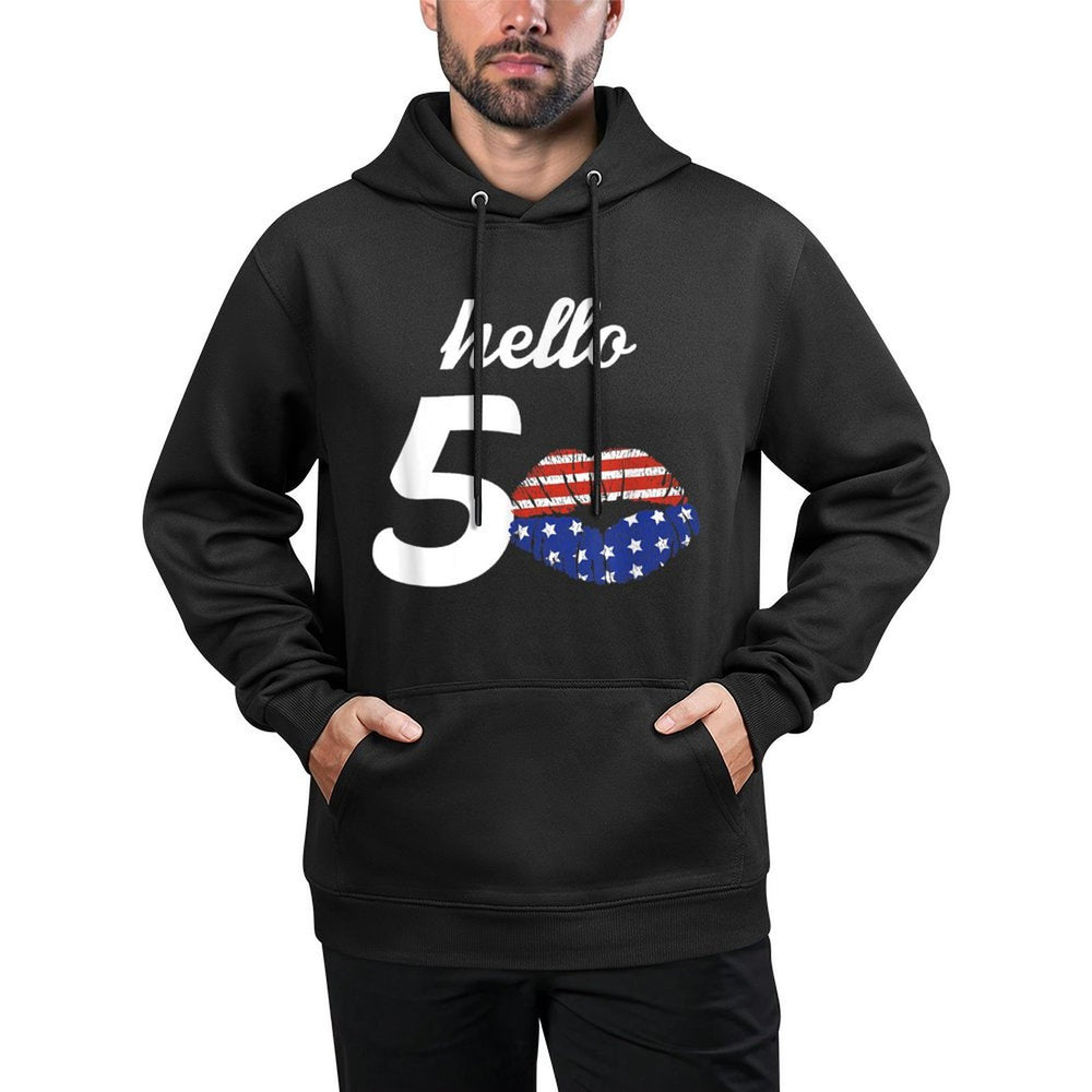 Hello 50 Girl American Gifts For Women's 50th Birthday Moisture-Wicking Hoodie