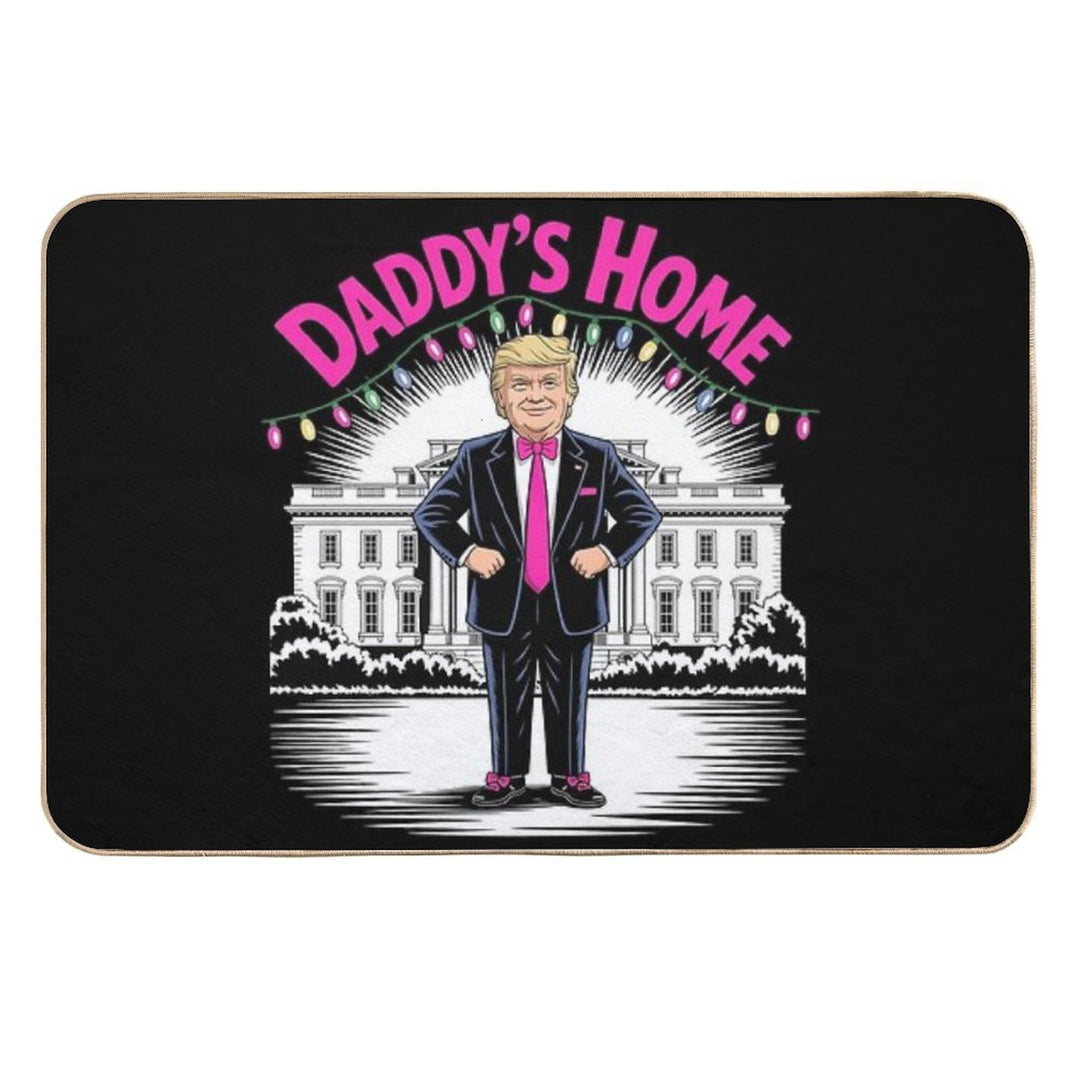 Daddys Home White Trump House Christmas Lights Women Girls  Long-Lasting Bath Mat