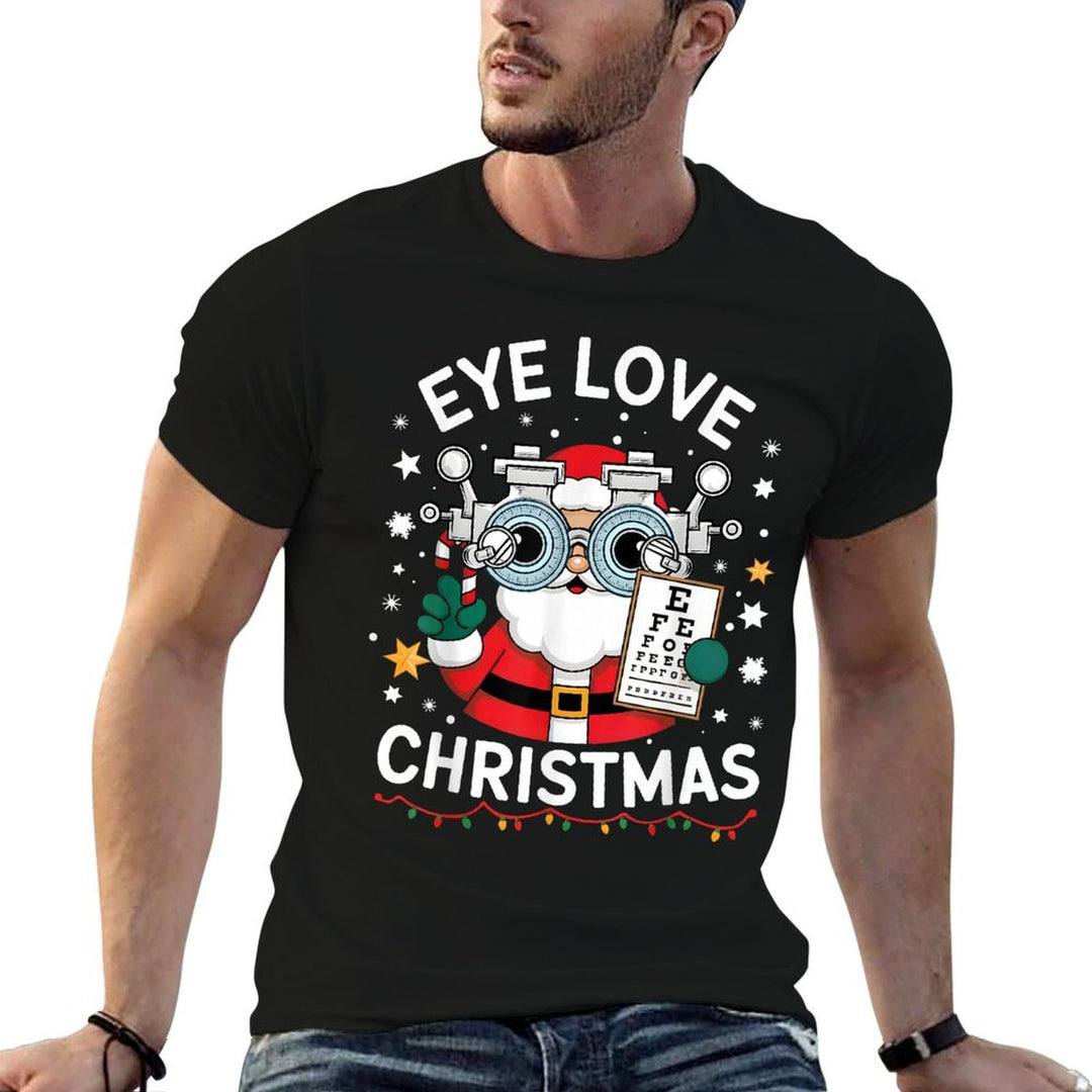Eye Love Christmas Optometrist Eye Doctor Christmas  Heathered Texture T-Shirt