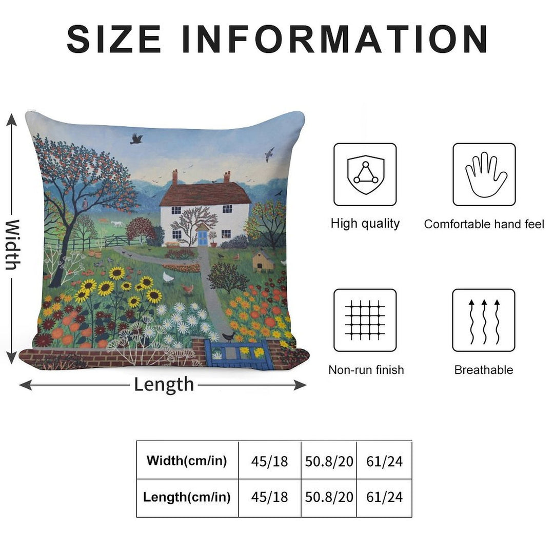 Apple Tree Cottage Soft Short Plush Fabric Throw Pillow