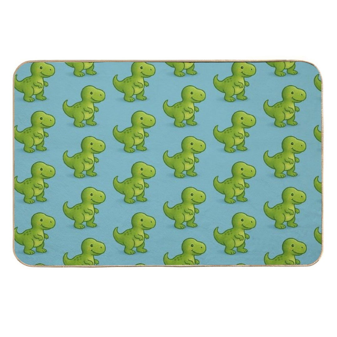 Green Dino  Easy To Clean Bath Mat