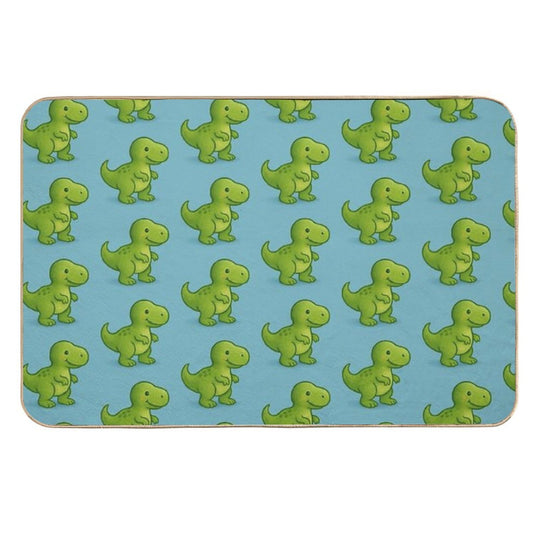 Green Dino  Easy To Clean Bath Mat
