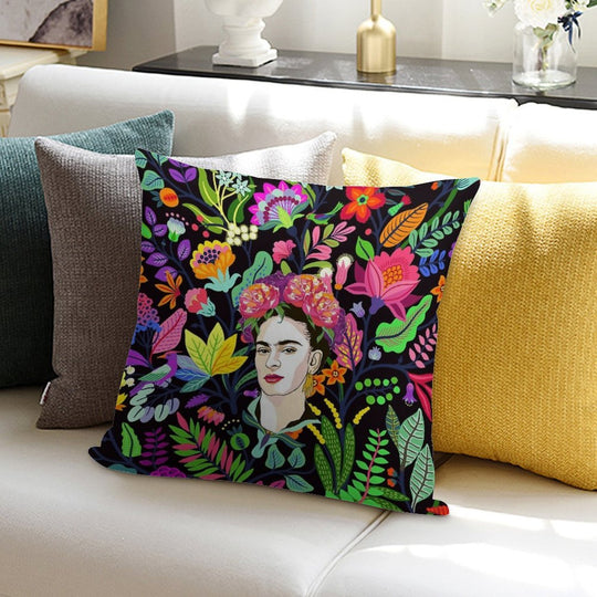 Frida in Bloom Soft Style Accent Throw Pillow