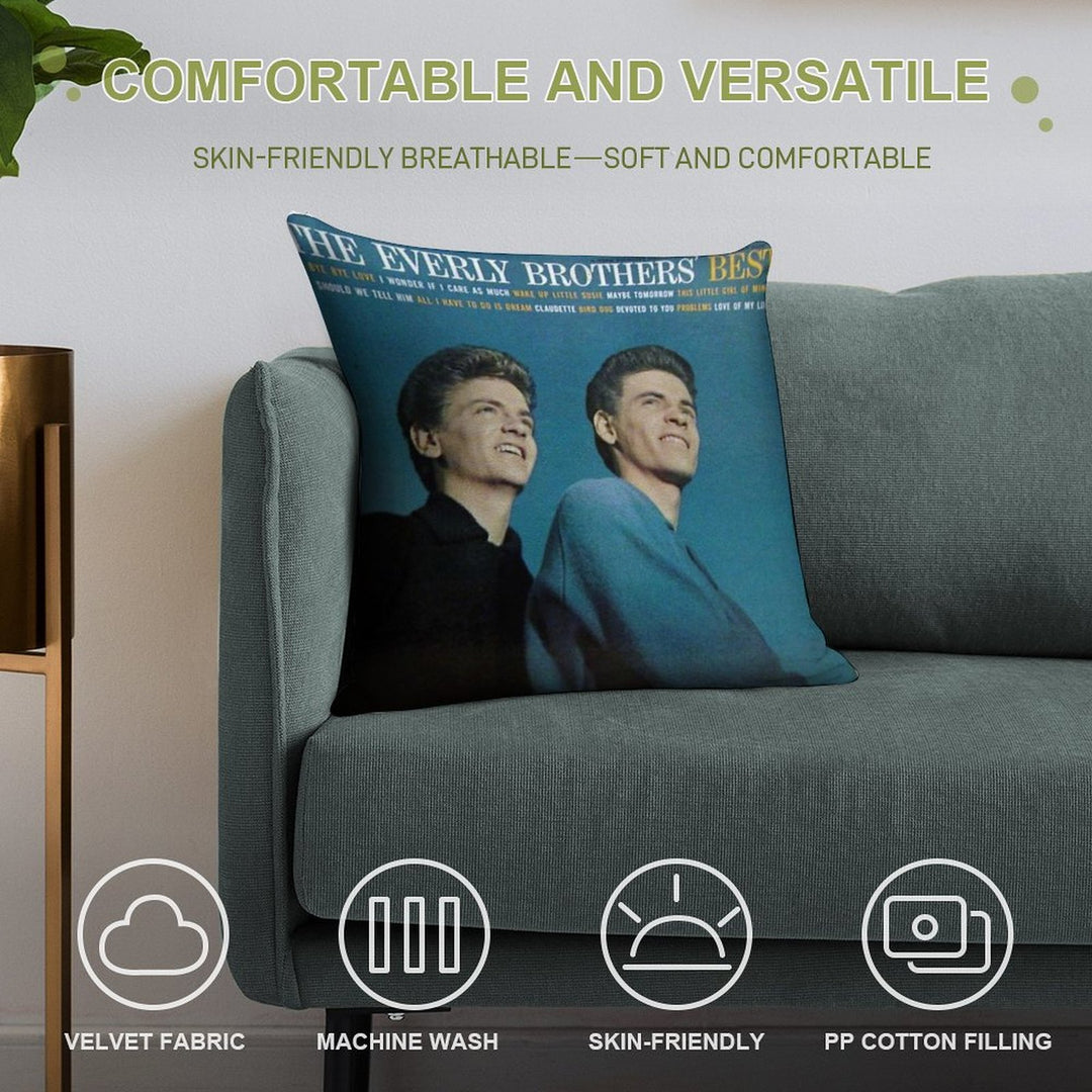 The Everly Brothers' Best, Rockabilly Lp Soft Home Decor Throw Pillow