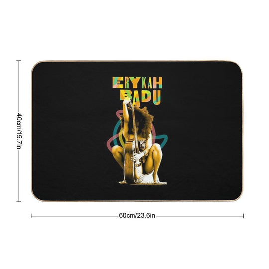 Ery.kah Ba.du Vintage Rnb Playing The Guitar  Dirt-Trapping Bath Mat