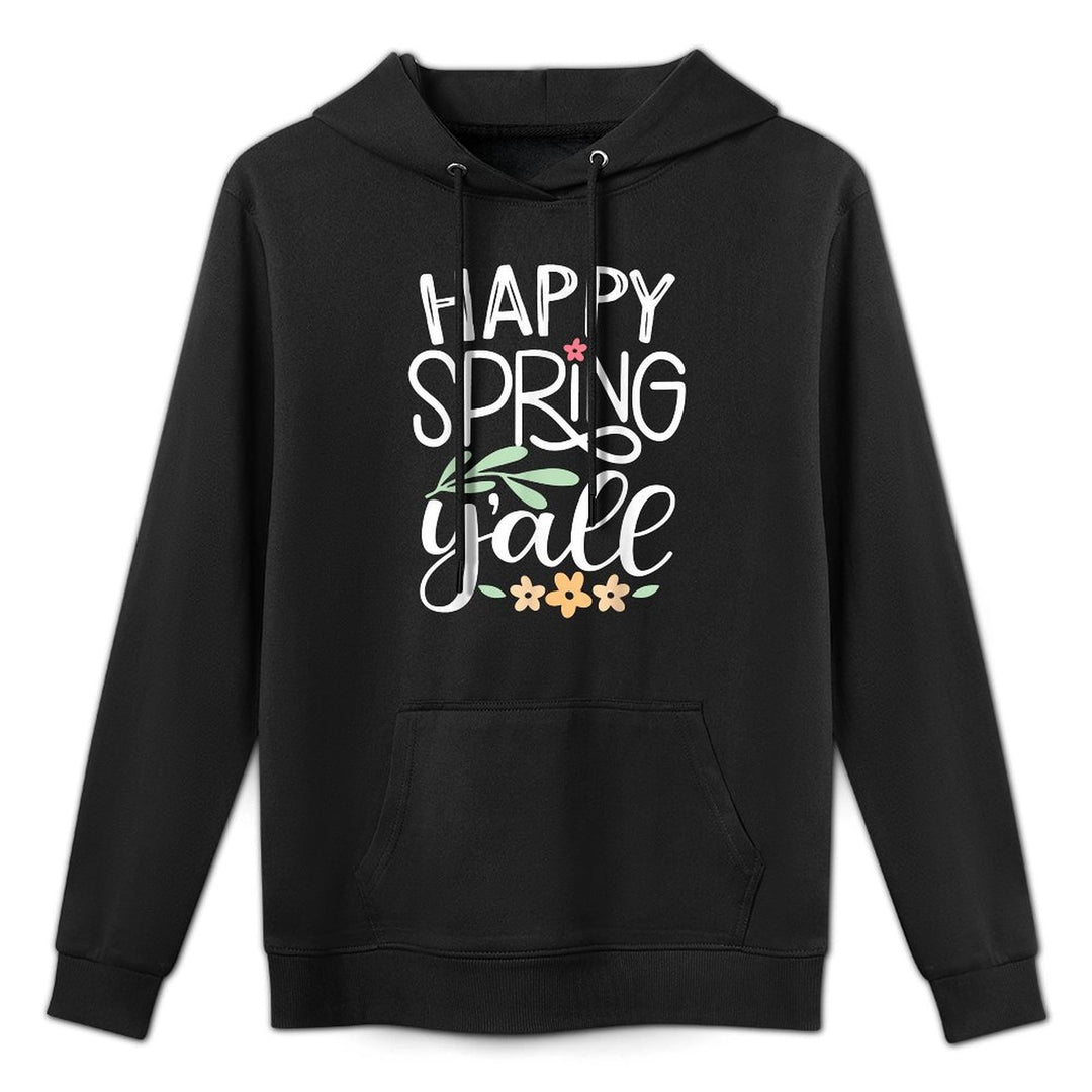 Happy Spring Yall Flowers Bloom Floral First Day of Spring Breathable Fabric Hoodie