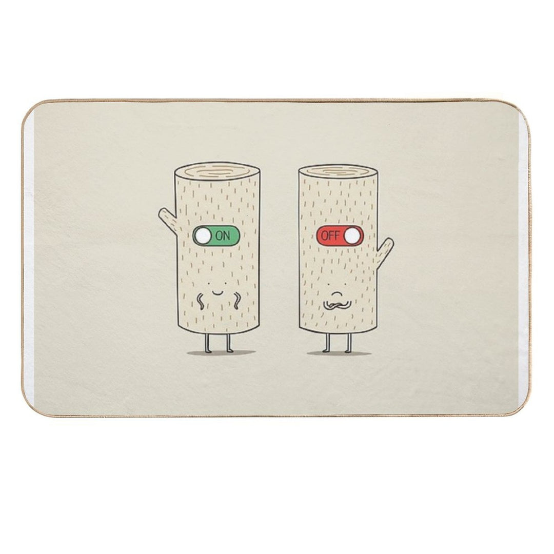 Log on And Log Off  Dirt-Trapping Bath Mat