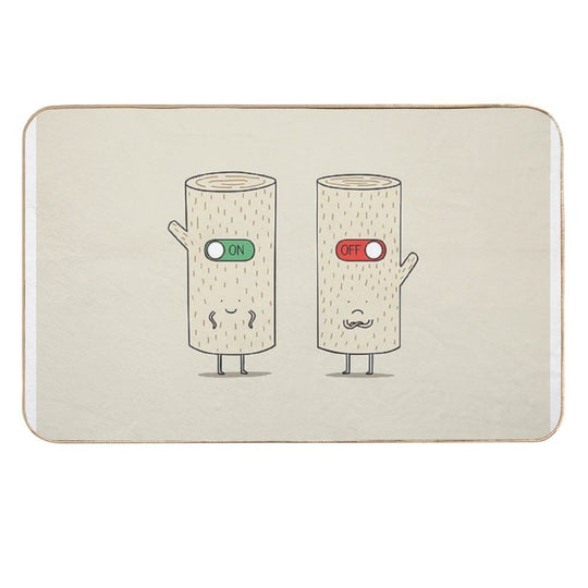 Log on And Log Off  Dirt-Trapping Bath Mat