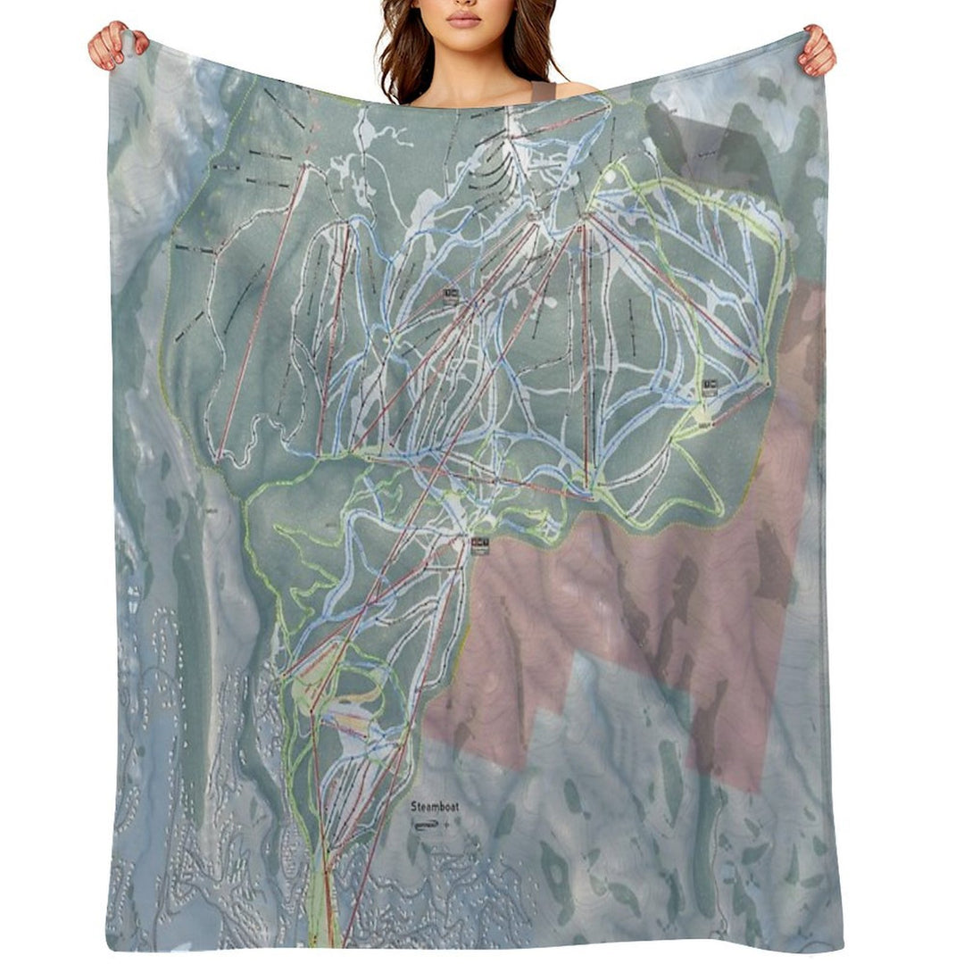 Steamboat Resort Trail Map Eco-conscious Throw Blanket