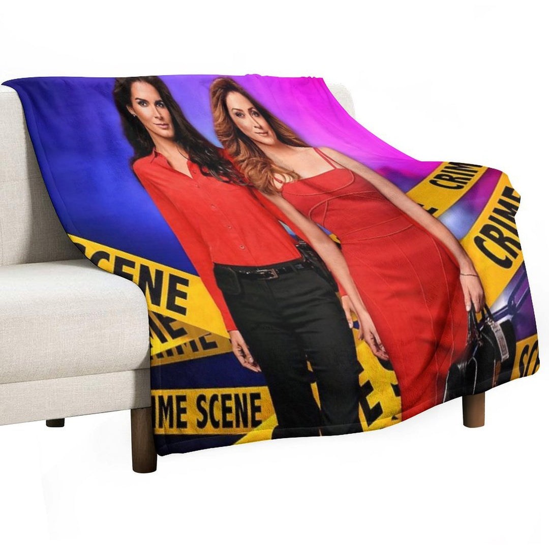 Rizzles on A Police Background (Rizzoli & Isles) Plush Throw Blanket