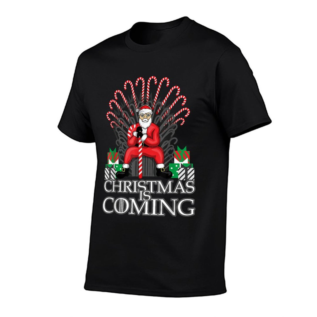 Christmas Is Coming Xmas Santa Claus  Oversized Silhouette T-Shirt