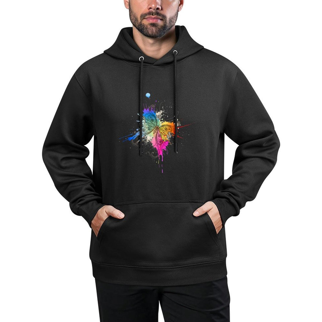Colorful, Abstract Butterfly Artwork Design Colorfast Hoodie