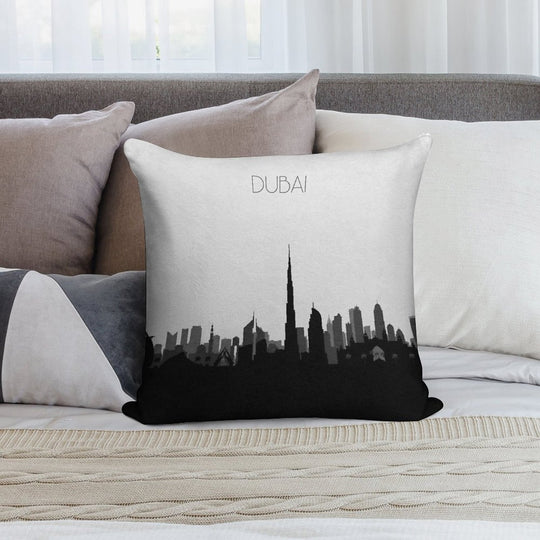 Travel Posters  Destination Dubai Soft Fade-Resistant Throw Pillow