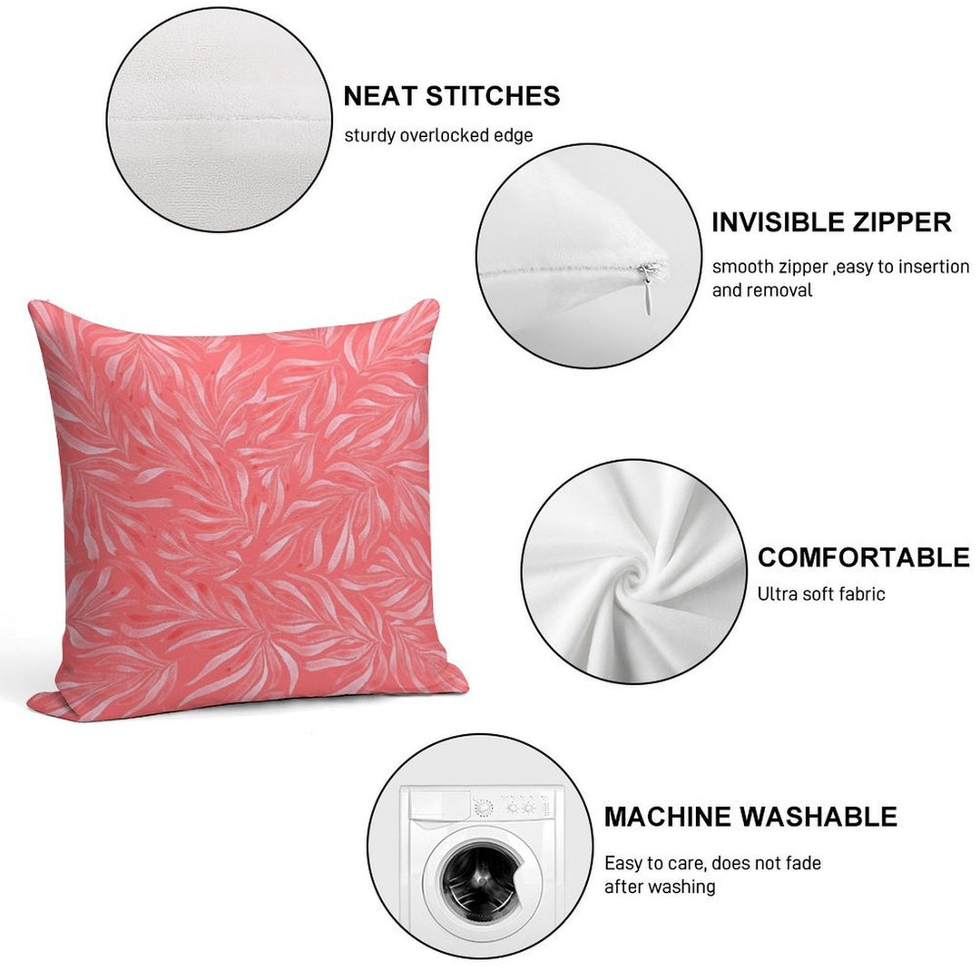 Coral Pink Soft Shrink-Resistant Throw Pillow