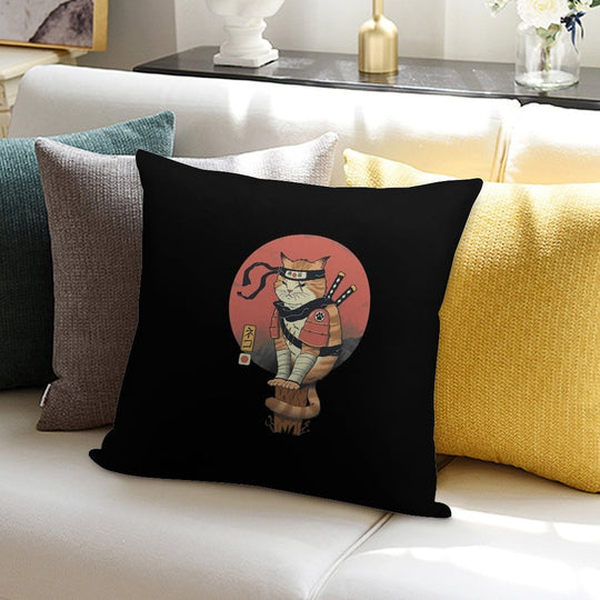 Shinobi Cat Soft Luxury Feel Throw Pillow