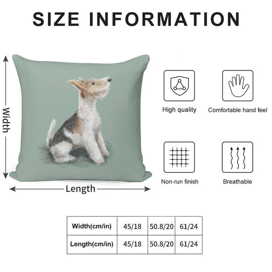 Erik The Fox Terrier Soft Hidden Zipper Throw Pillow