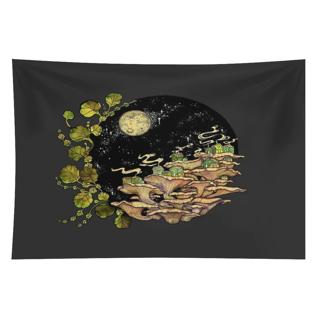 Village  Surreal Illustration by Chrysta Kay Tapestry