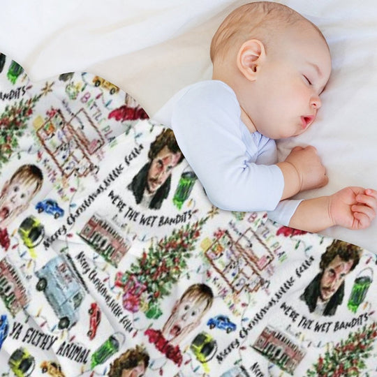 Home Alone Kevin McCallister Christmas Holiday Pattern Plush Throw Blanket