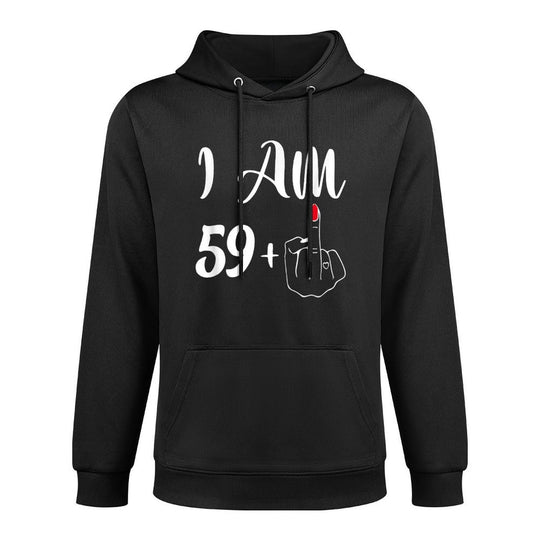 Funny 60th Birthday Gift - I'm 59+1 Middle Finger Rude Machine Washable Hoodie